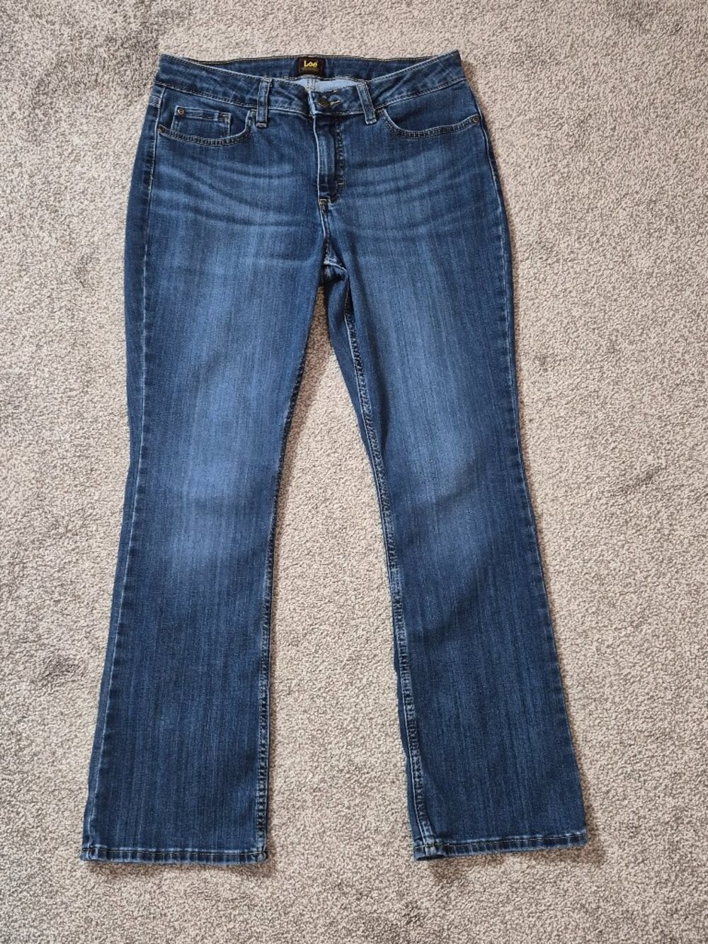 Lee Blue Denim Boot Cut Mid-Rise Jeans; Size 10